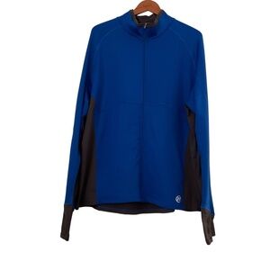 Novara Cycling Jacket 2XL Blue Gray Full Zip Long Sleeve Jersey Pockets Biking